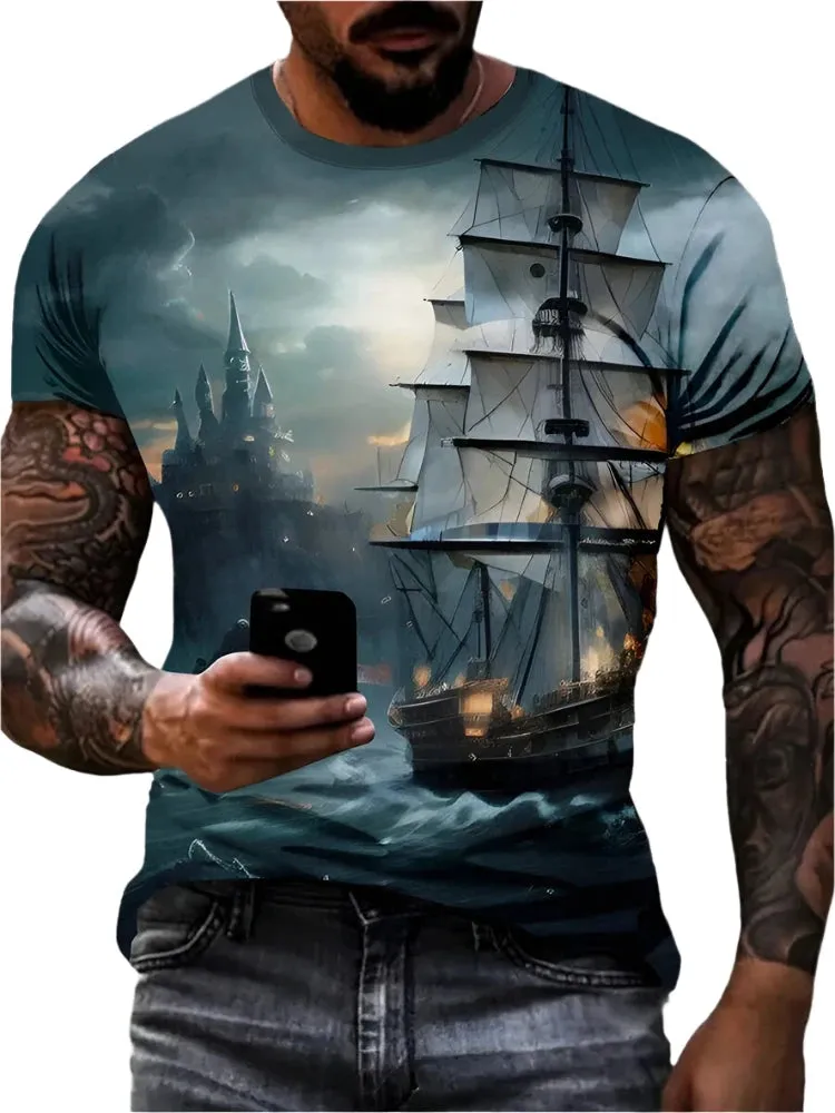 2025 Men's 3D Spider Print T-Shirt - Street Casual Short Sleeve Top for Summer Daily Outdoor Wear