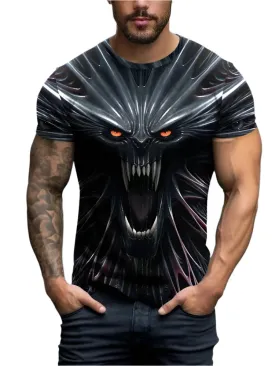 2025 Men's 3D Spider Print T-Shirt - Street Casual Short Sleeve Top for Summer Daily Outdoor Wear