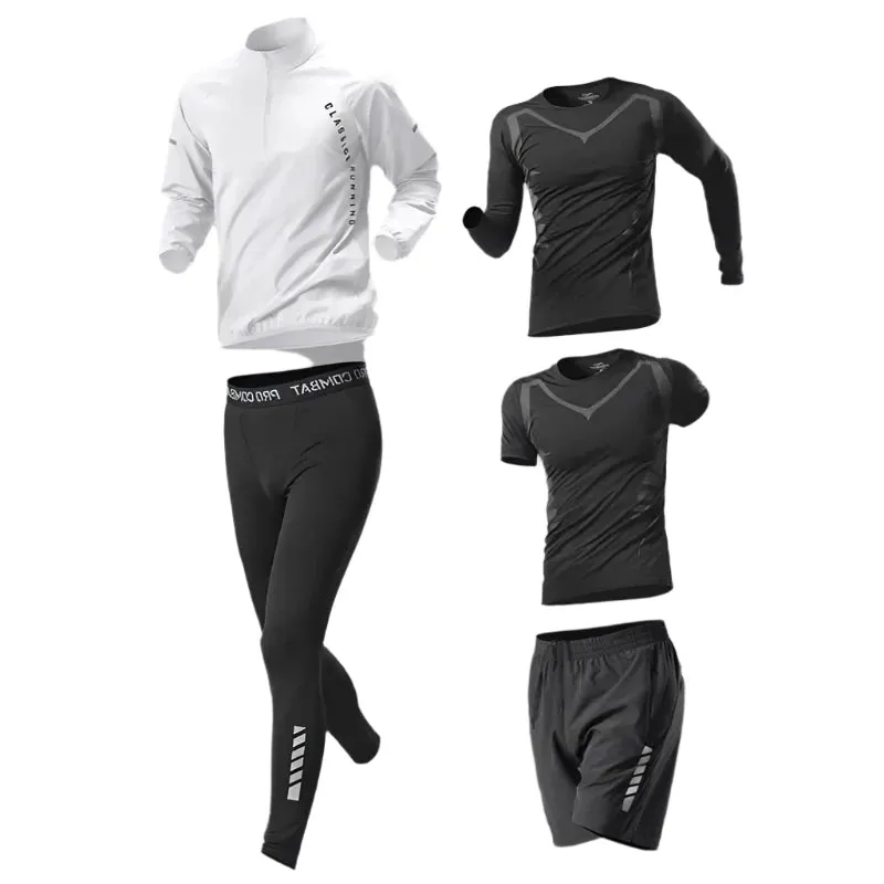 2025 Men's Gym Fitness Set - Quick Dry 1-5 Piece Sportswear for Running, Jogging, and Training