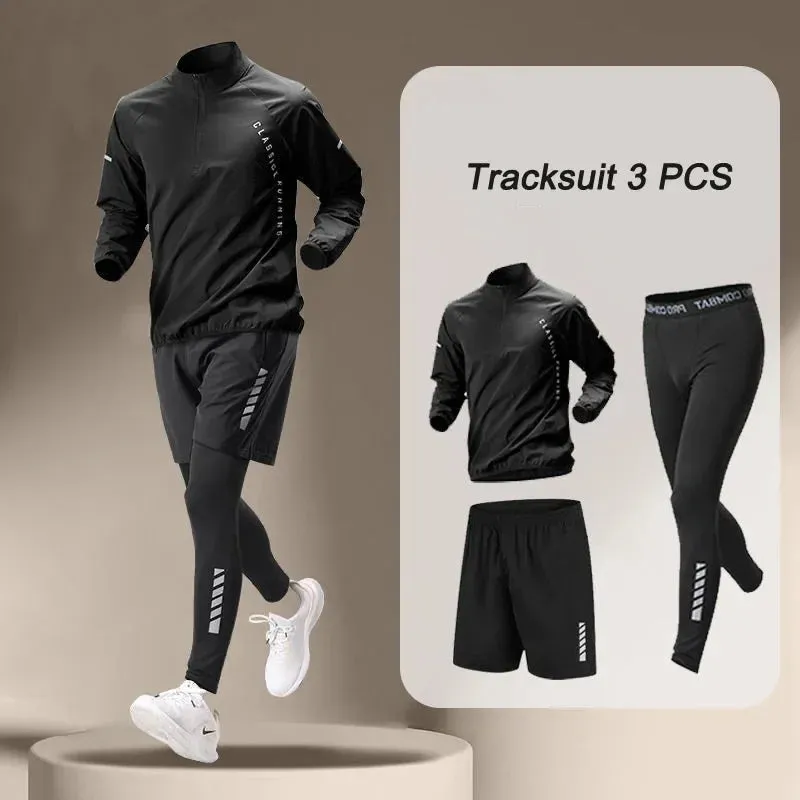 2025 Men's Gym Fitness Set - Quick Dry 1-5 Piece Sportswear for Running, Jogging, and Training