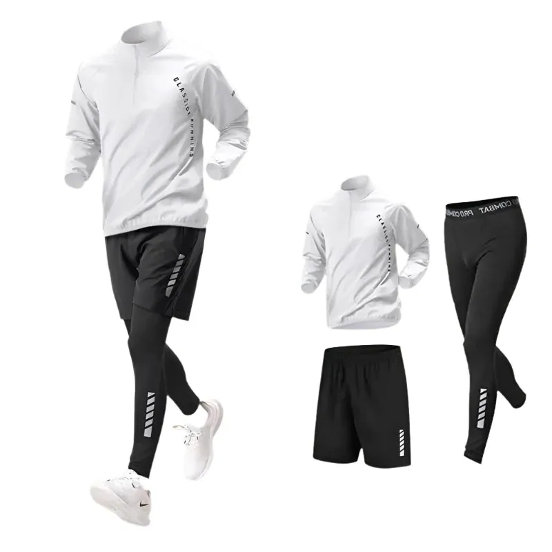 2025 Men's Gym Fitness Set - Quick Dry 1-5 Piece Sportswear for Running, Jogging, and Training
