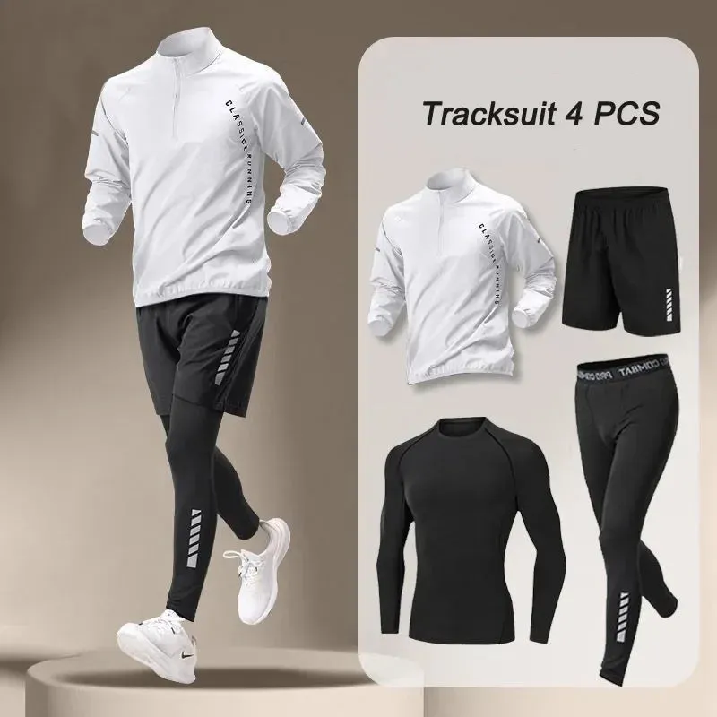 2025 Men's Gym Fitness Set - Quick Dry 1-5 Piece Sportswear for Running, Jogging, and Training