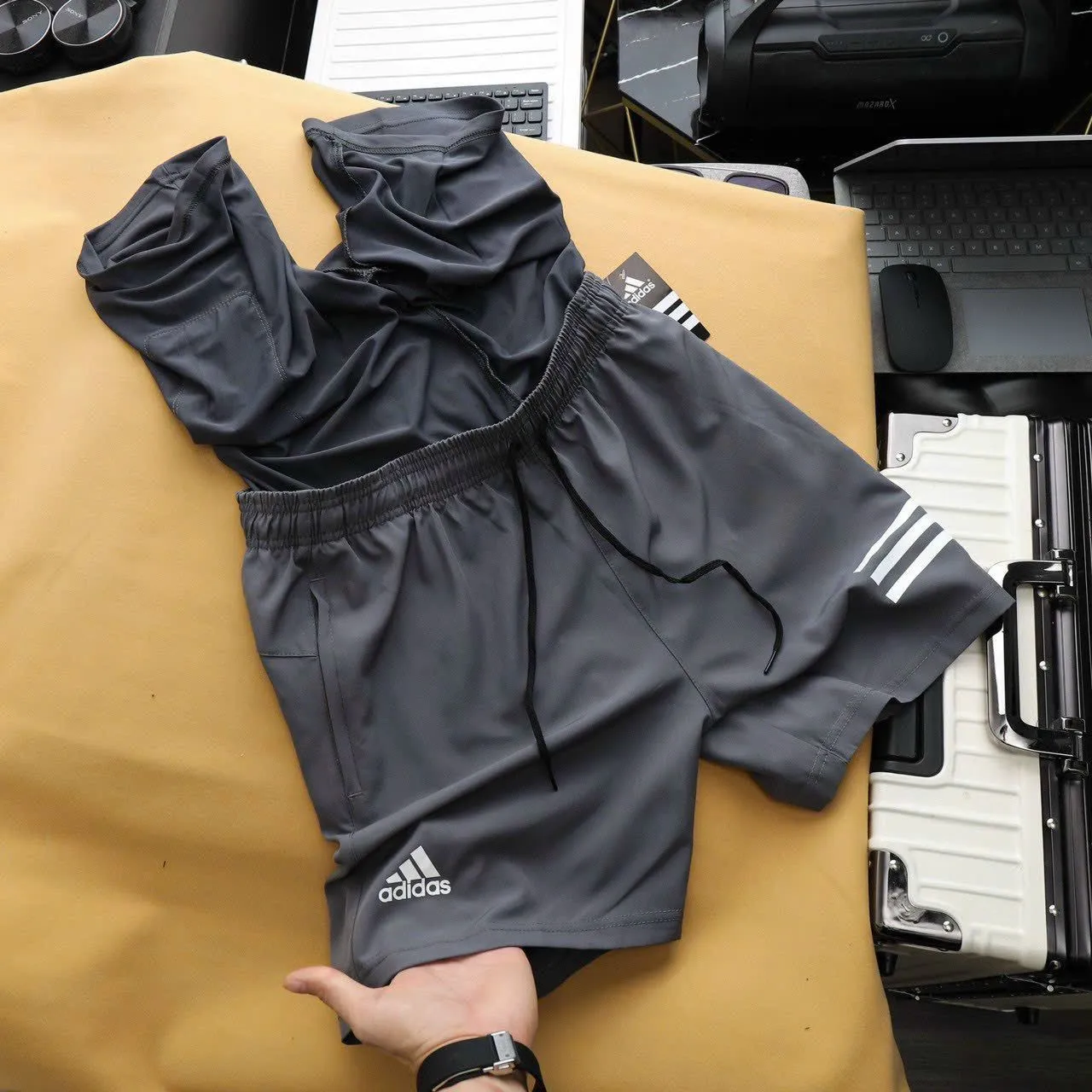 ADIDAS 2 LAYER TRAINING SHORTS
