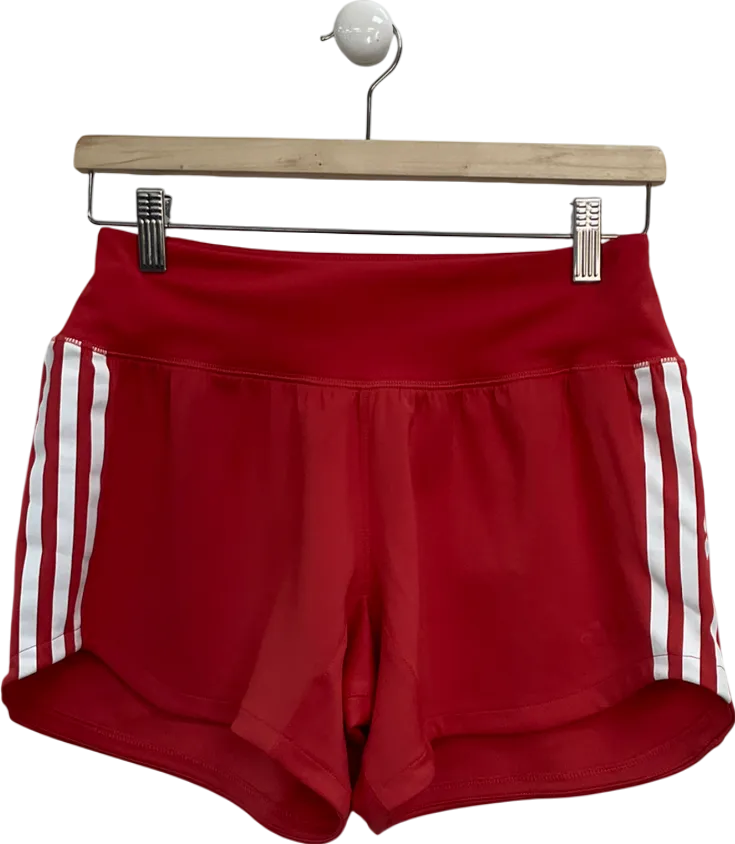 adidas Red Triple Stripe Running Shorts UK S