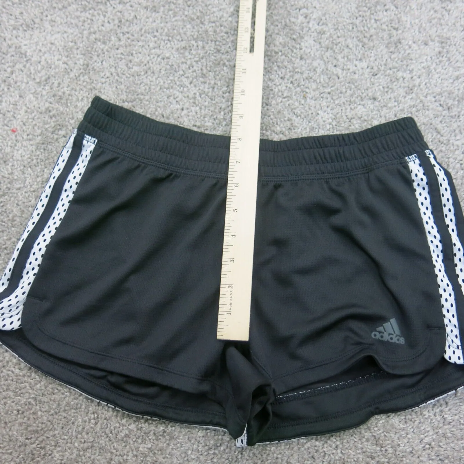 adidas Shorts Women Size 28 Black/White Training Running Gym Athletic CLIMALIT