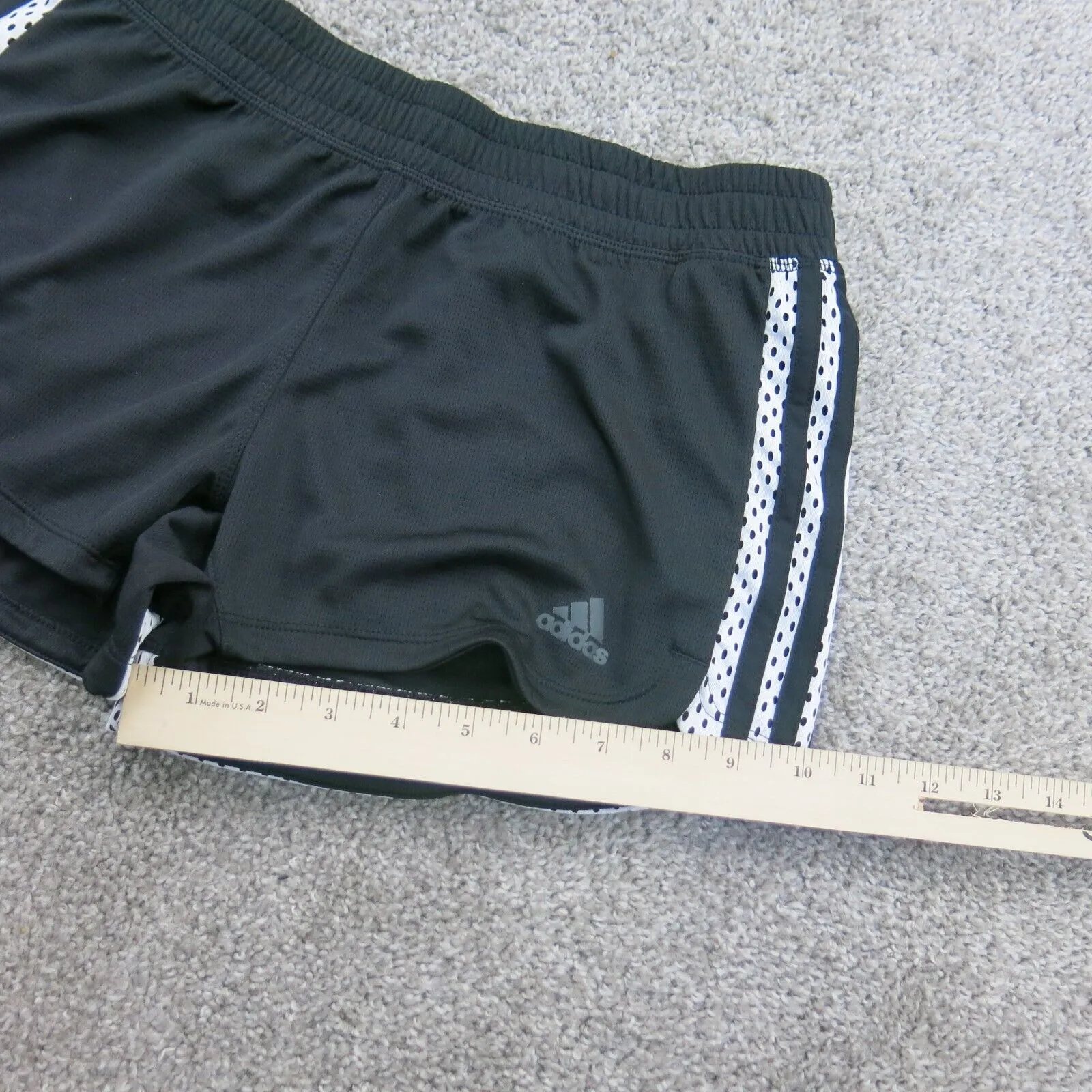 adidas Shorts Women Size 28 Black/White Training Running Gym Athletic CLIMALIT