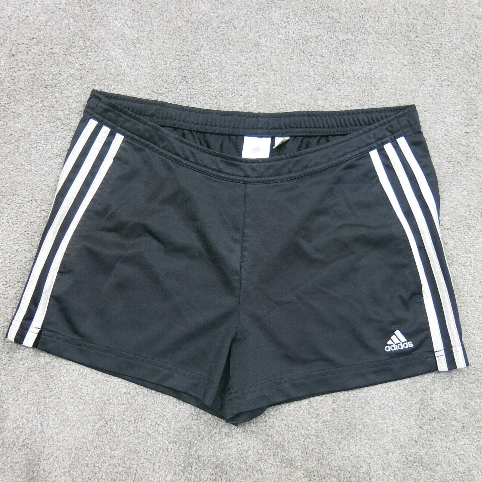 adidas Shorts Womens Size Medium Black 3 Striped Training Running Gym Athletic