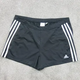 adidas Shorts Womens Size Medium Black 3 Striped Training Running Gym Athletic