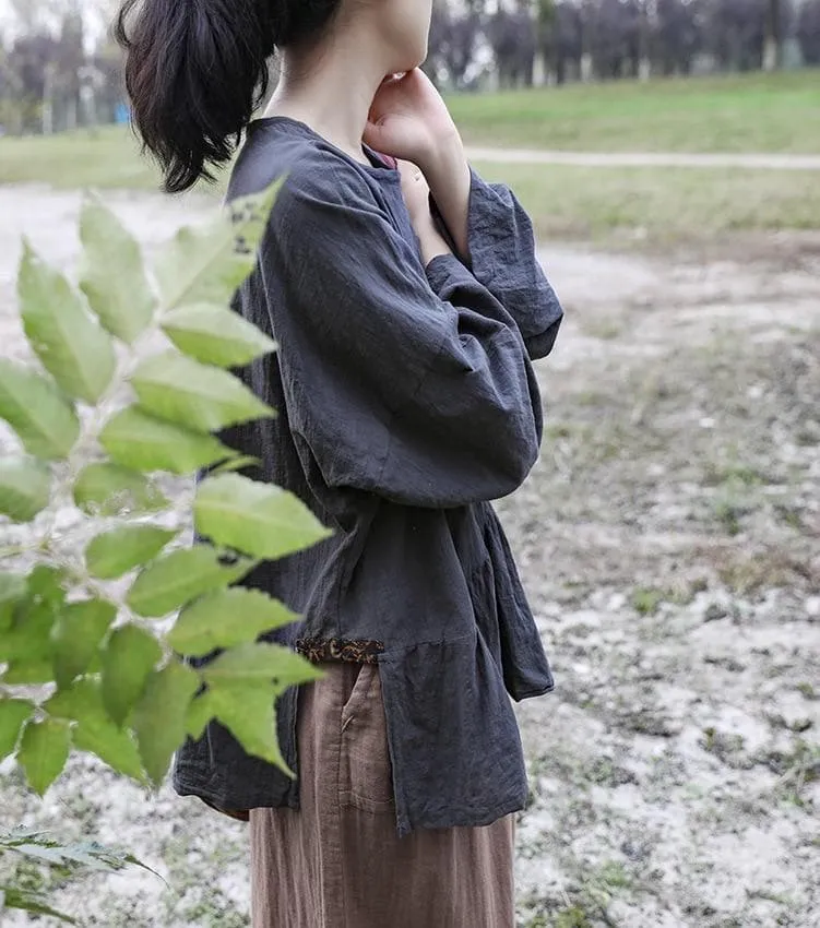 Asymmetrical Linen Shirt | Lotus