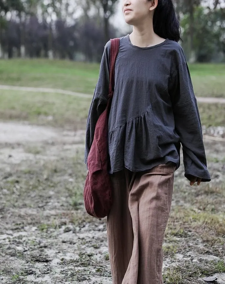 Asymmetrical Linen Shirt | Lotus