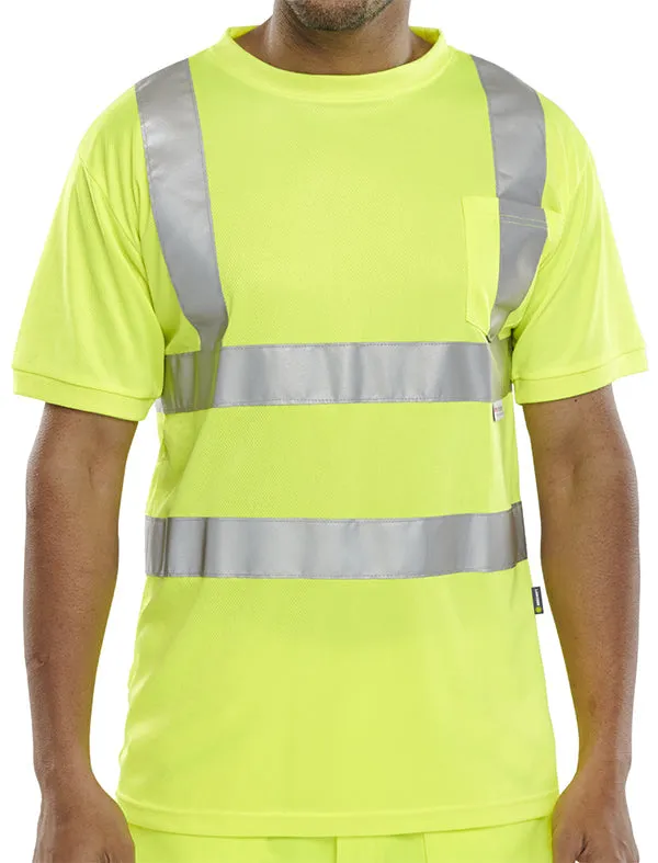 Beeswift Men's Crew Neck BSEEN EN ISO 2047 Saturn Yellow {All Sizes}