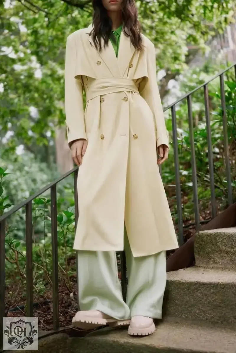 Belted Faux Leather Trench Coat