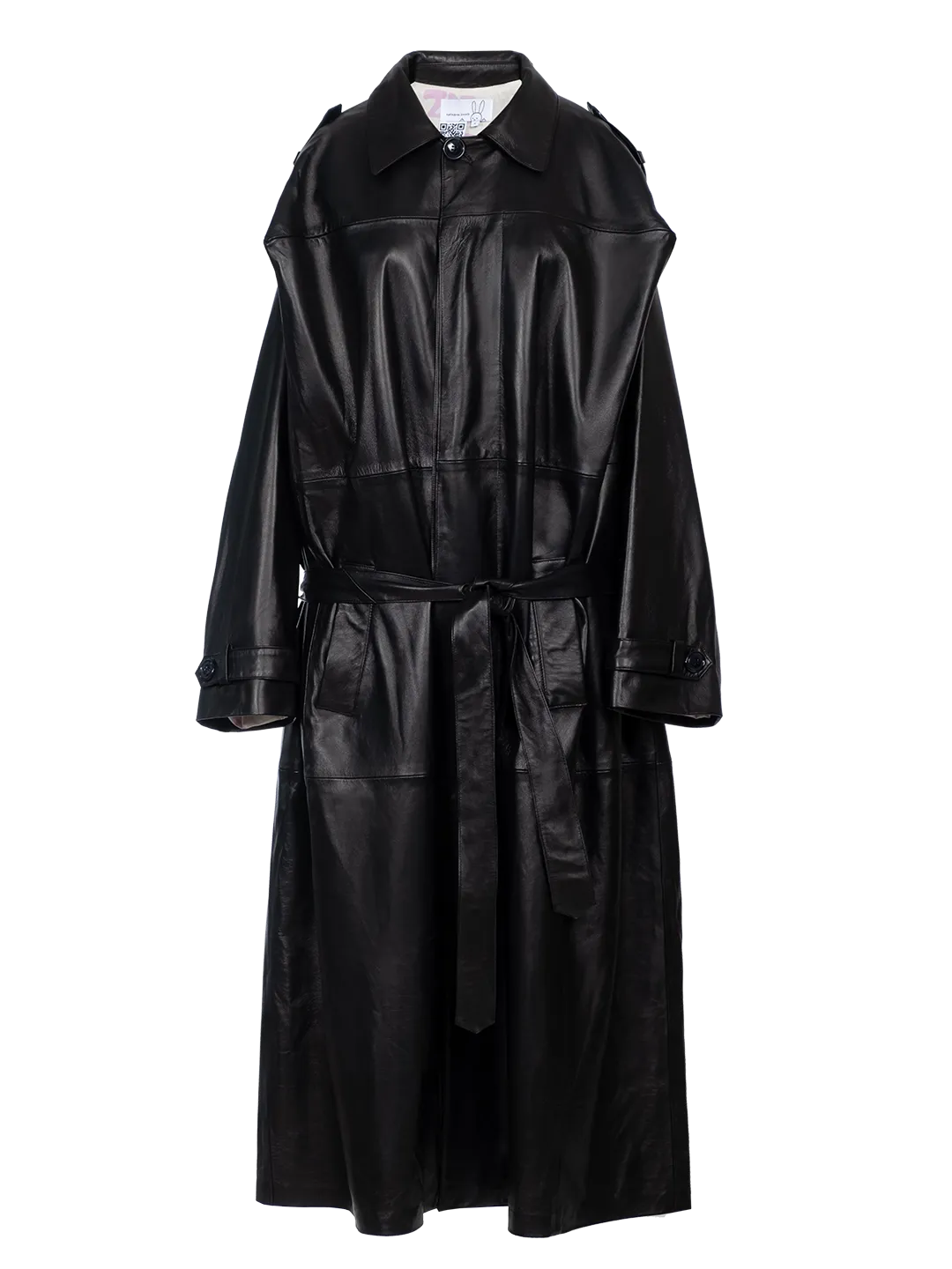 Box Leather Trench Coat