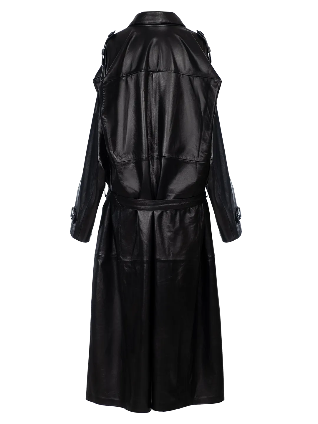Box Leather Trench Coat