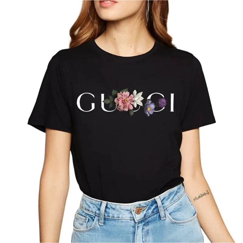 Casual Women's Short Sleeve T-Shirt - Cotton Summer Tee with Letter Print, Harajuku Y2K Style