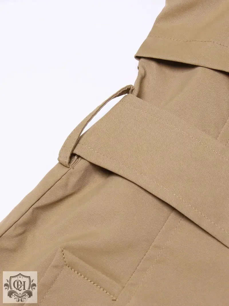 Collared Ruffled Sleeve Trench Coat