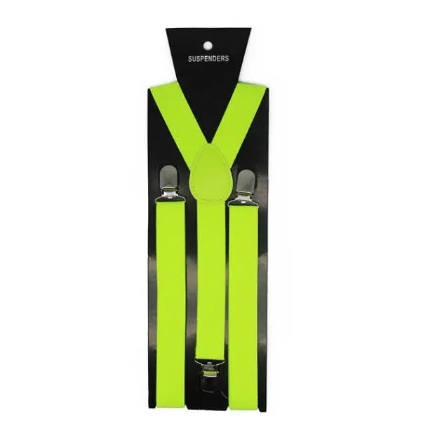 Fluro Yellow Plain Suspender
