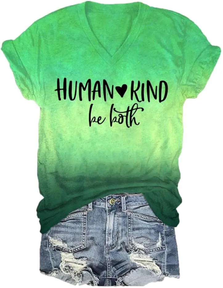 Human Kind Be Both Tshirt Be Kind Tshirt Plus Size Positive Message T Shirts