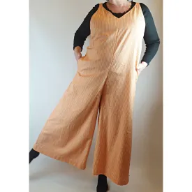 Marimekko x Uniqlo as new orange and cream striped wide leg jump suit size XL (best fits size 16)