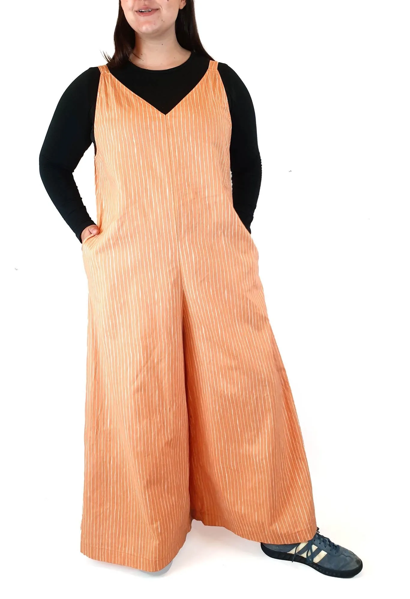 Marimekko x Uniqlo striped orange sleeveless jumpsuit size XL