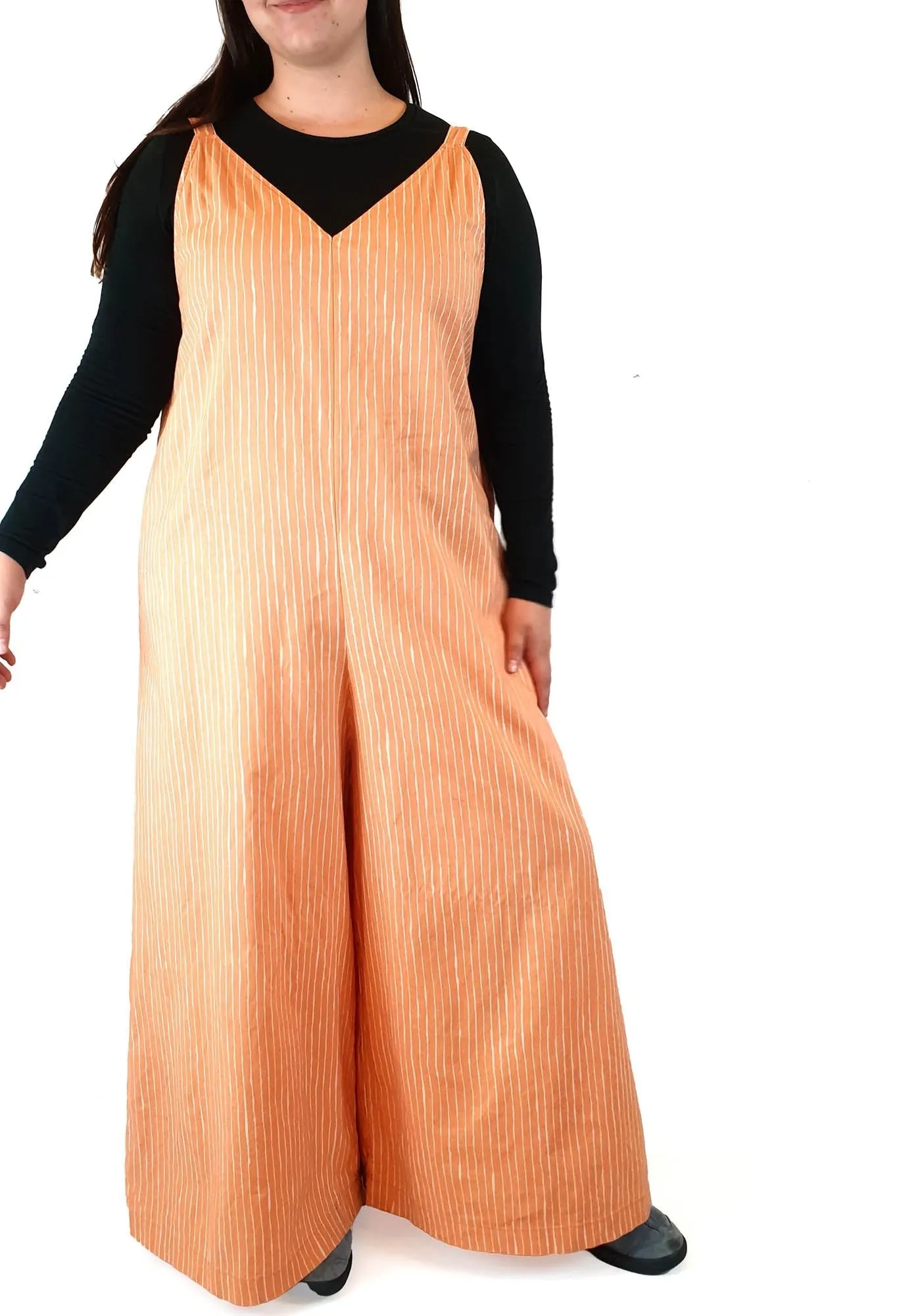 Marimekko x Uniqlo striped orange sleeveless jumpsuit size XL