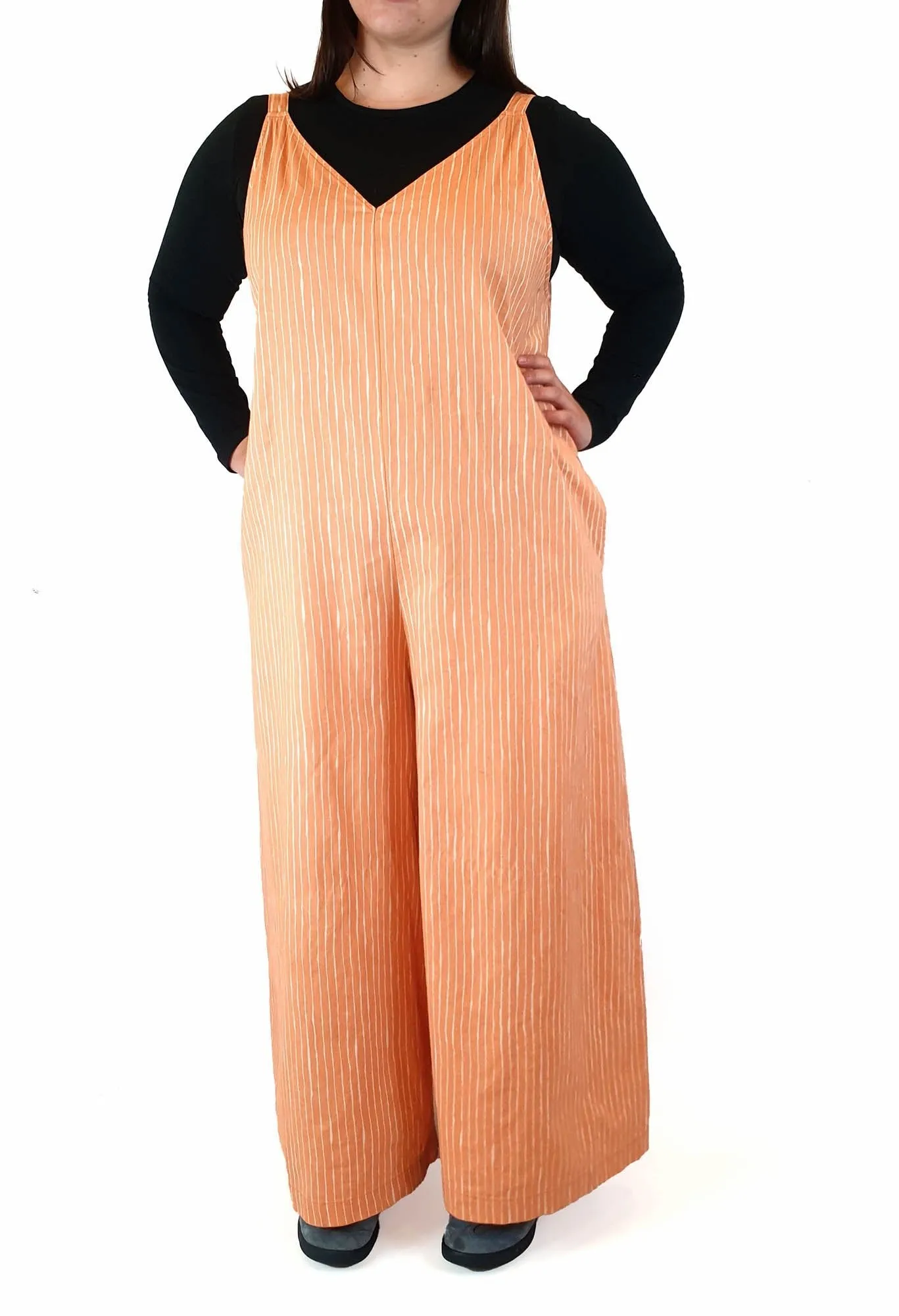 Marimekko x Uniqlo striped orange sleeveless jumpsuit size XL