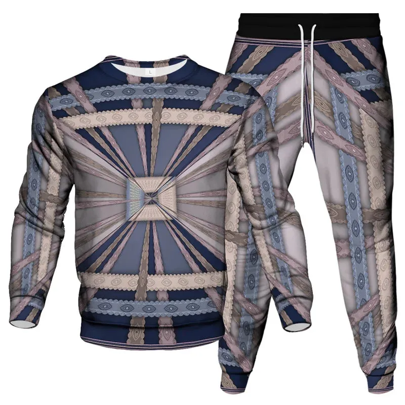 Men's & Women's Vintage Baroque Tracksuit Set – Luxury 2-Piece Jogging Pants & Sweatshirt Streetwear