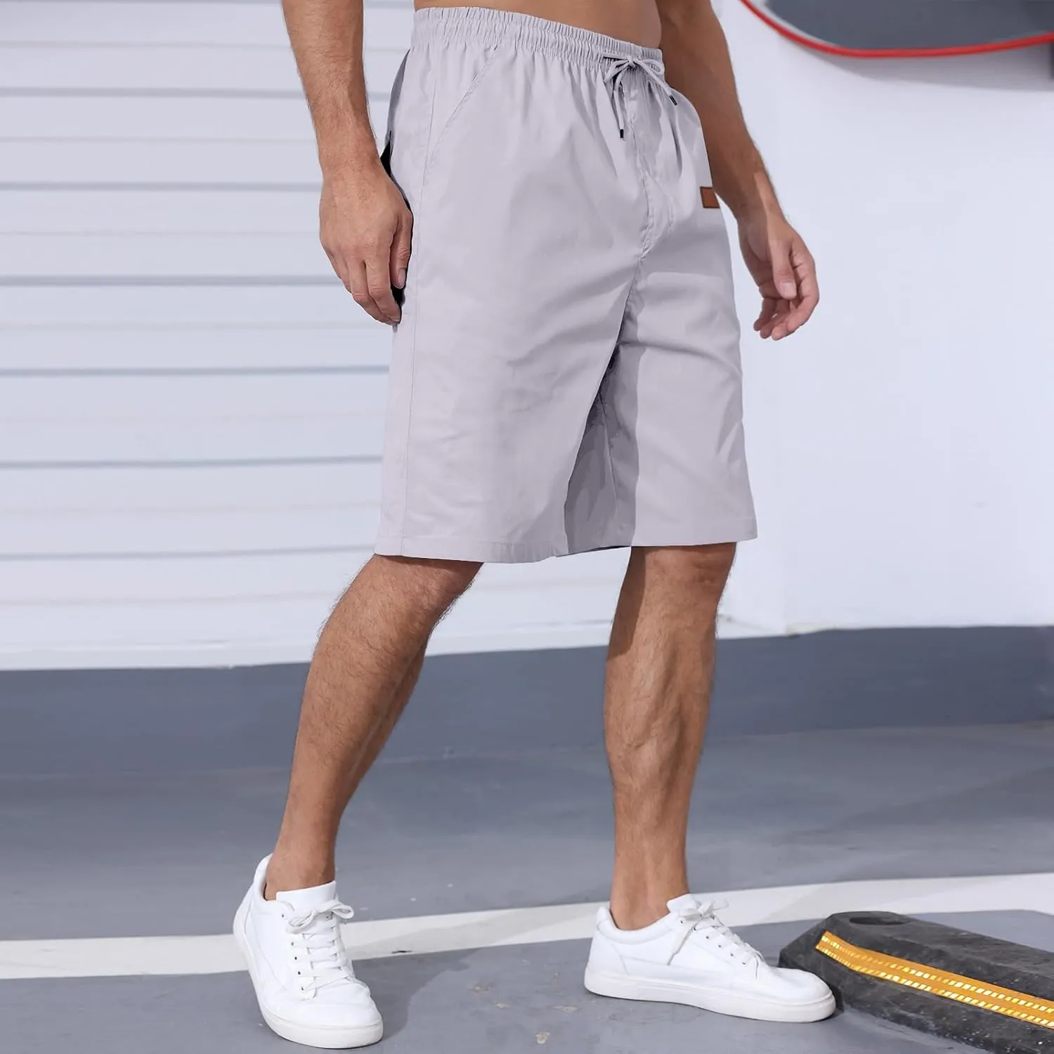 Men's Casual Jogger Shorts Elastic Waist Cargo Shorts Relaxed Fit SweatShorts Running Workout Sport Twill Shorts