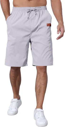 Men's Casual Jogger Shorts Elastic Waist Cargo Shorts Relaxed Fit SweatShorts Running Workout Sport Twill Shorts