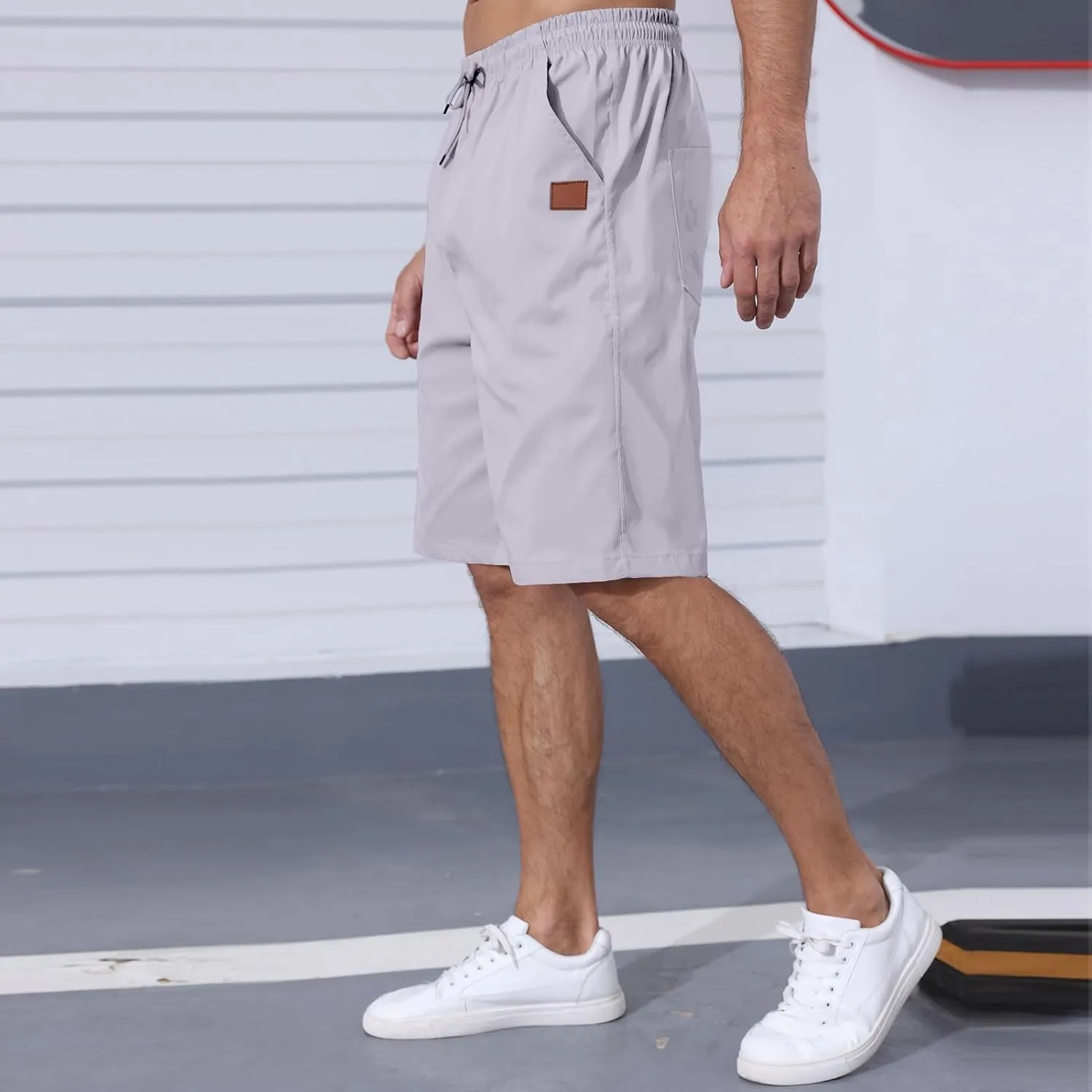 Men's Casual Jogger Shorts Elastic Waist Cargo Shorts Relaxed Fit SweatShorts Running Workout Sport Twill Shorts