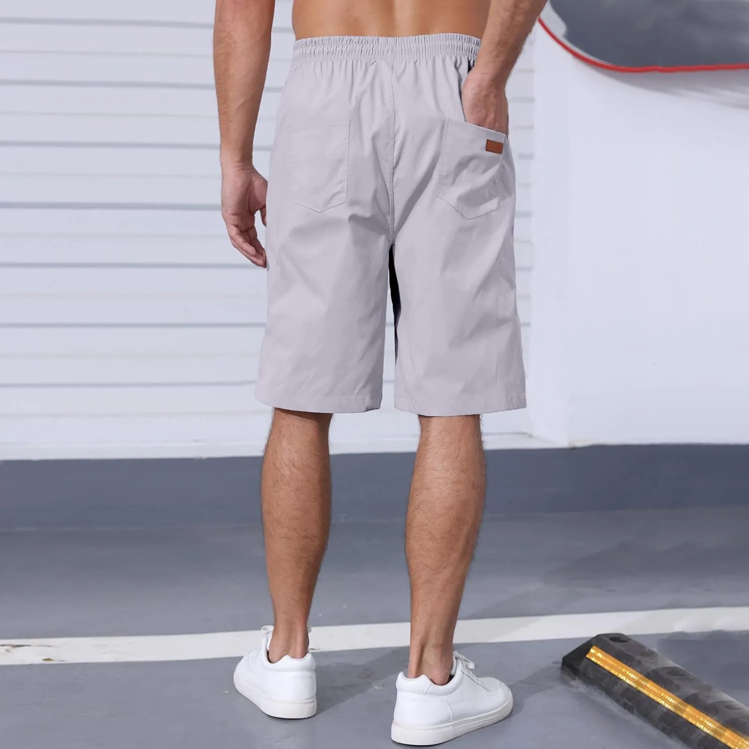 Men's Casual Jogger Shorts Elastic Waist Cargo Shorts Relaxed Fit SweatShorts Running Workout Sport Twill Shorts