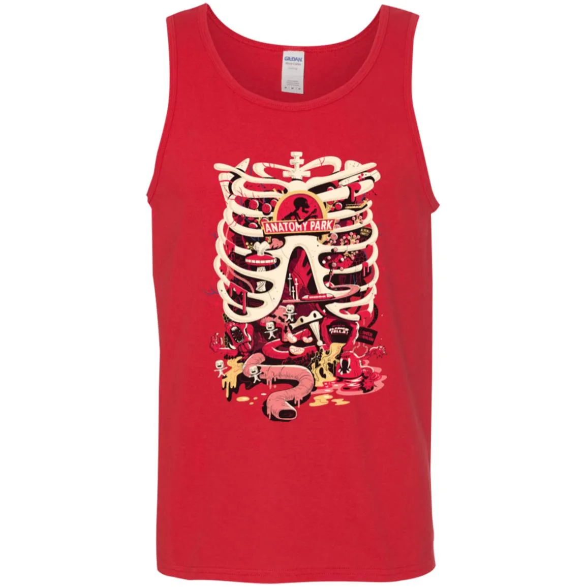 Rick And Morty Anatomy Park Skeleton Men Tank Top