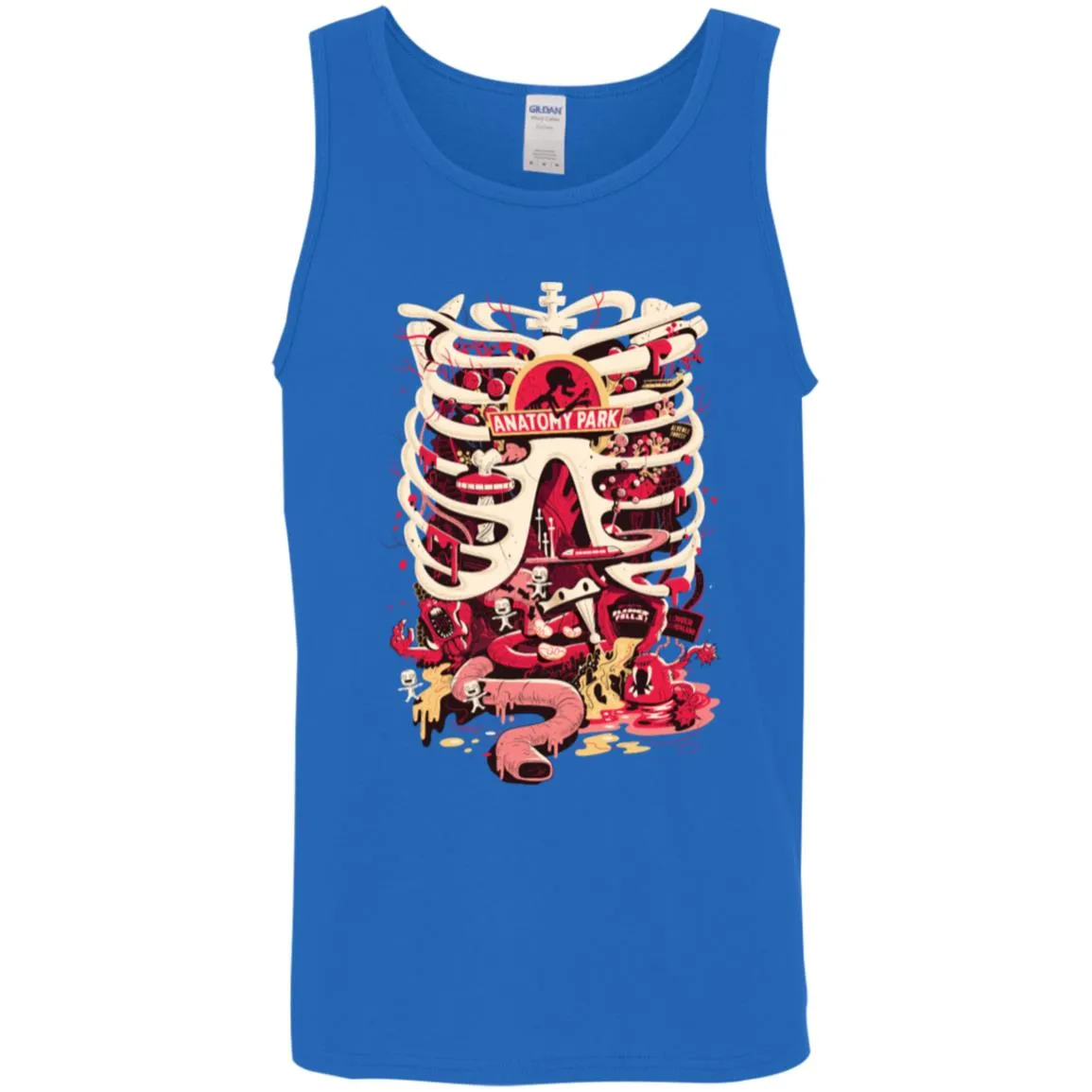 Rick And Morty Anatomy Park Skeleton Men Tank Top