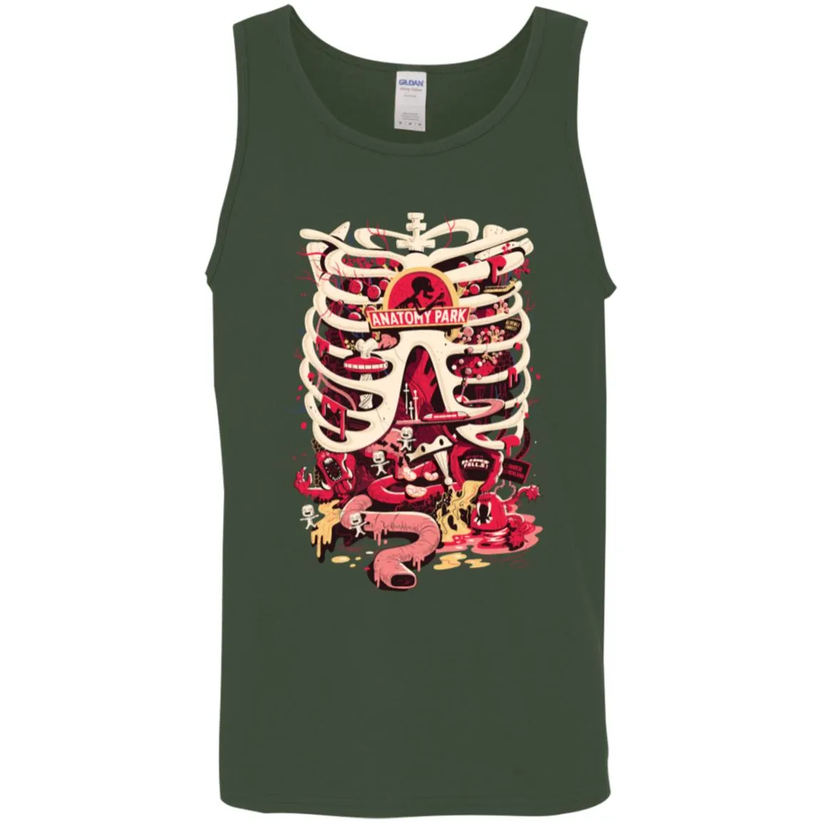 Rick And Morty Anatomy Park Skeleton Men Tank Top