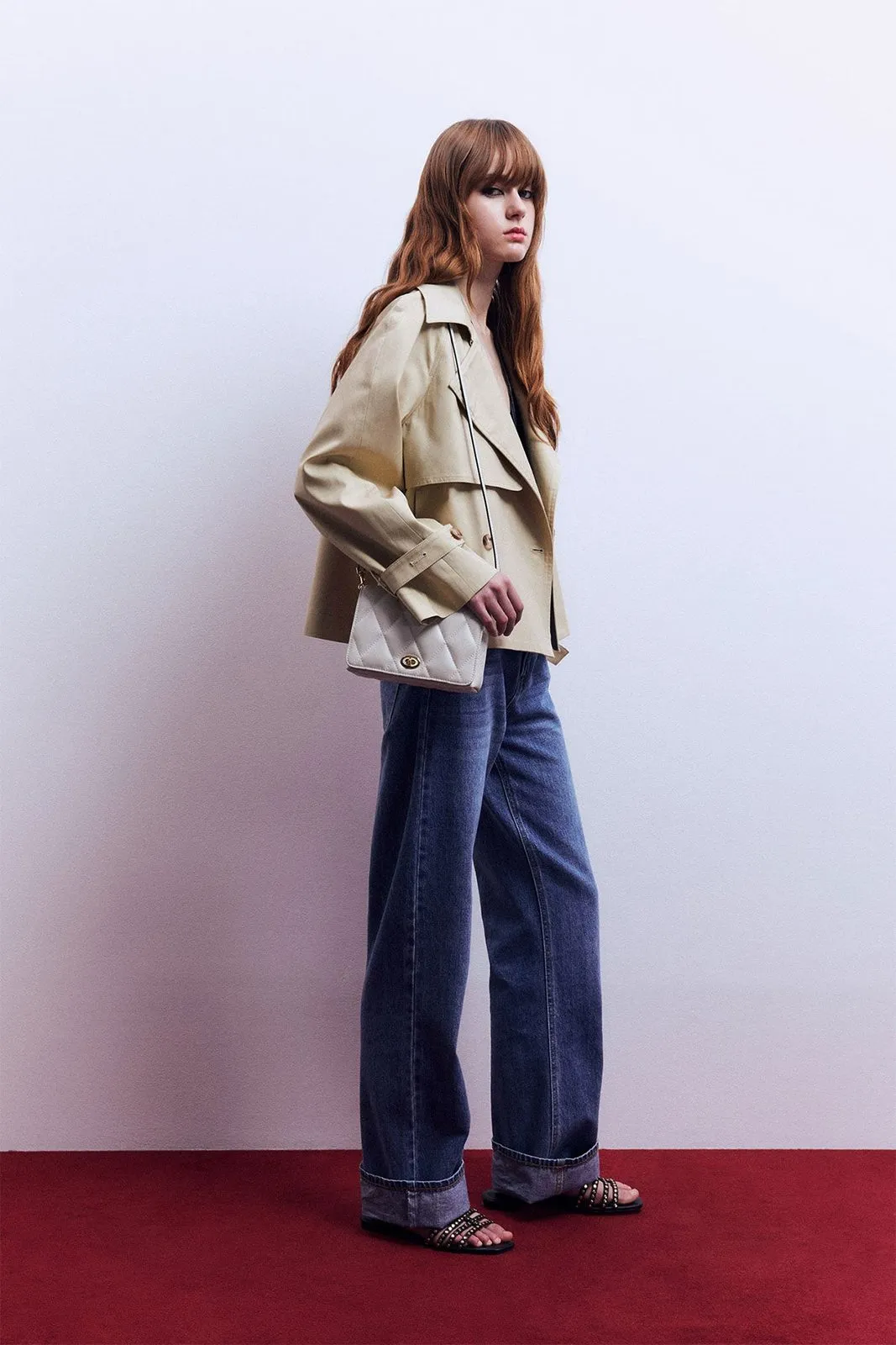 Short trench coat - Camel
