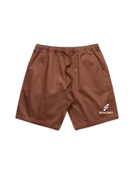 SOULSKY Men's Casual Shorts (Brown)