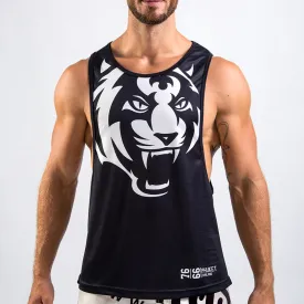 Tiger "Tiger Head" 1stDry Muay Thai Low-cut Vest Tank Top S-XXL Black White