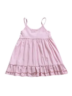 Toddle Infant Little Girl Shoulder Straps Pink Pleated Dress