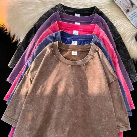 Washed Vintage oversized Tees colorful oversized t-shirts