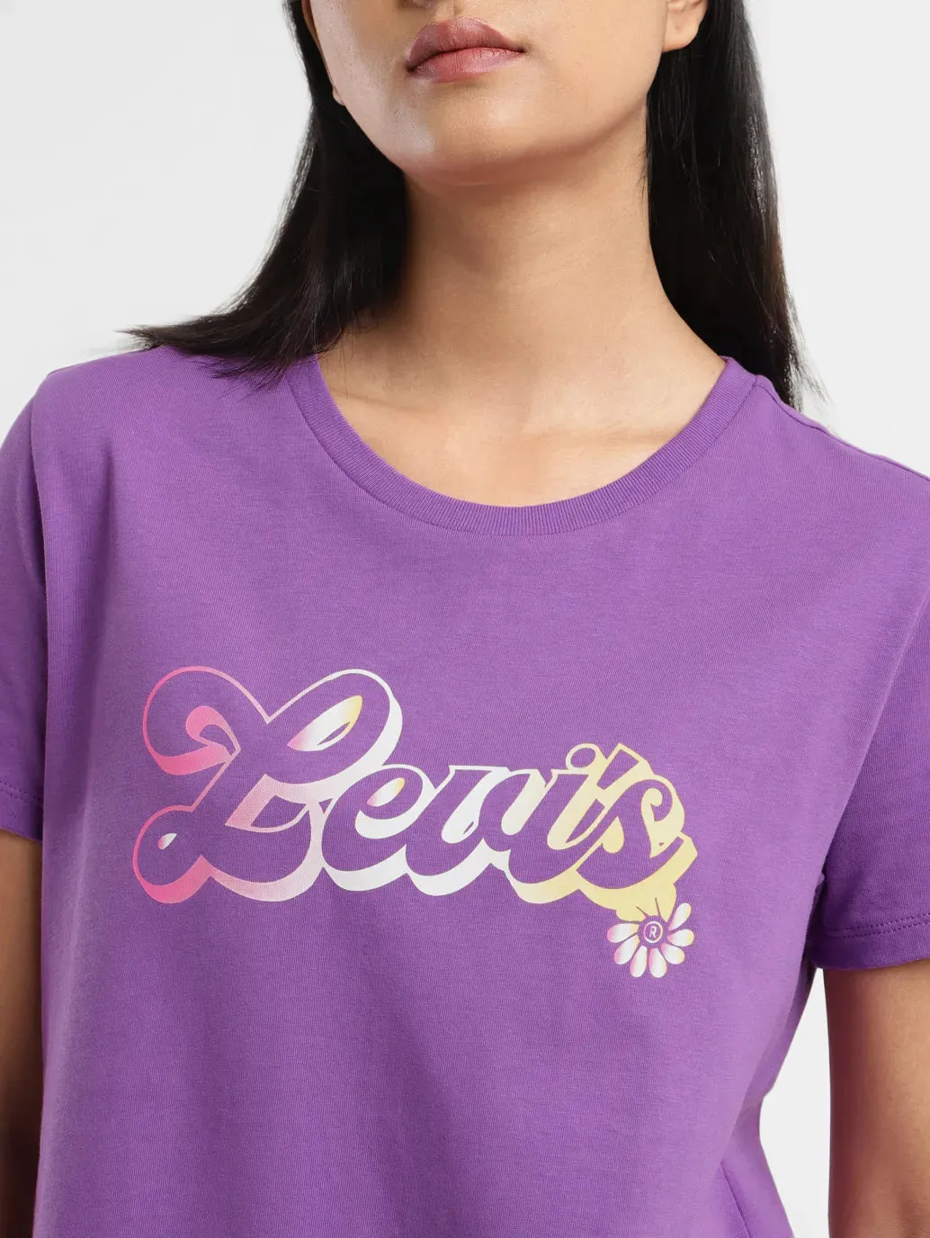 Women's Brand Logo Crew Neck T shirt