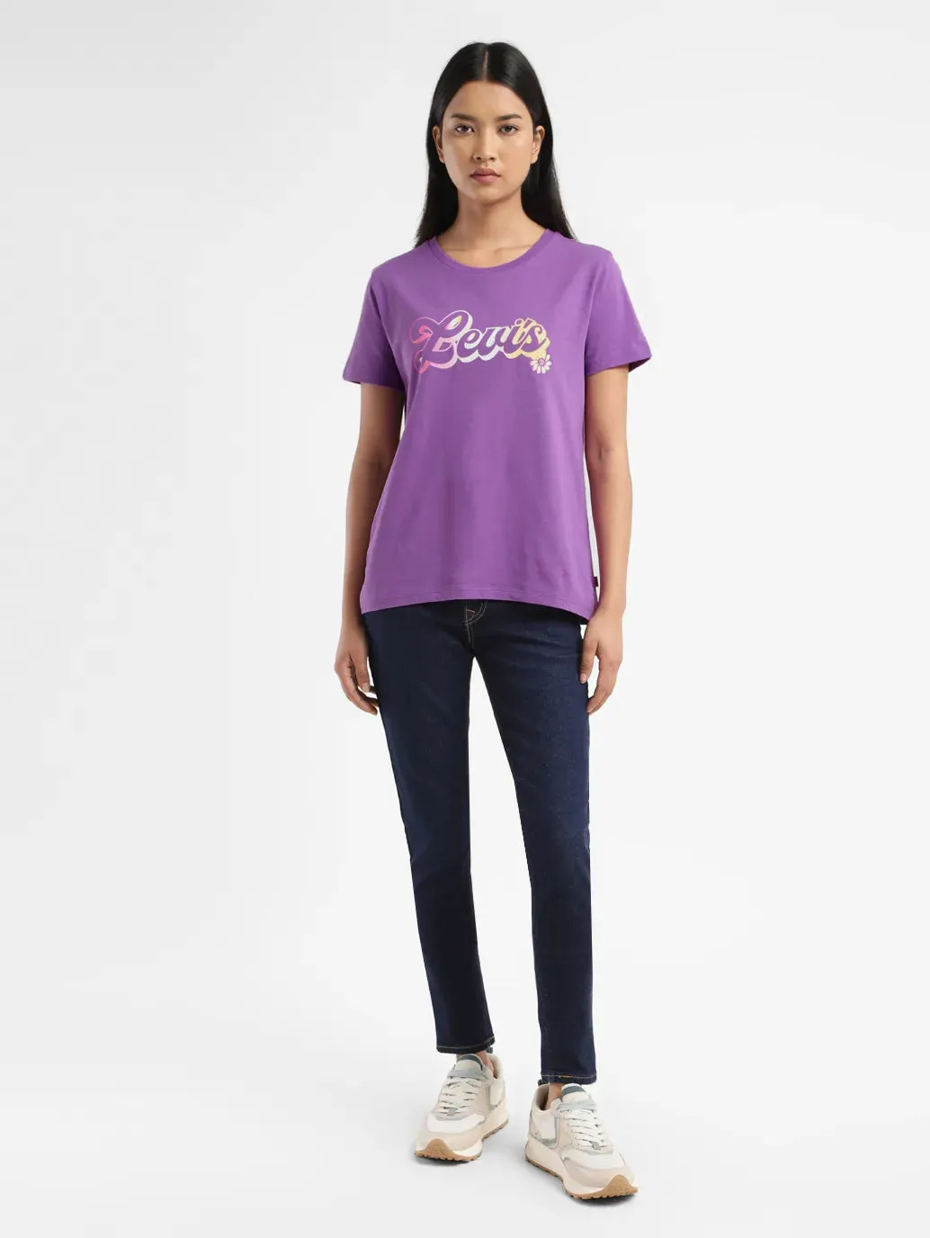 Women's Brand Logo Crew Neck T shirt
