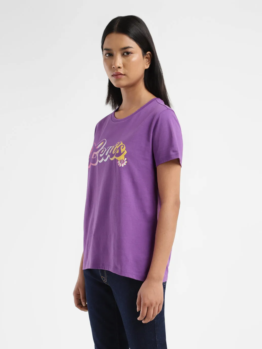 Women's Brand Logo Crew Neck T shirt