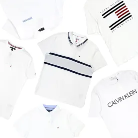 x8 Men's Mixed Tommy Hilfiger & Calvin Klein White T-shirt & Polo Shirt Bundle
